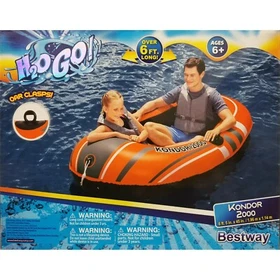 Inflatable Raft/Boat - 1 or 2 Person Boat with Oars - Kondor 2000 / 3000 Bestway