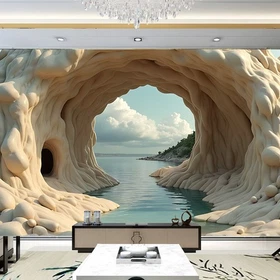 Large Sea Cave Forest Tapestry Wall Hanging Bedspread Background Cloth Art Decor