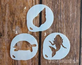 Turtle Mermaid Siren Shell Seashell Ocean Sea Creature Stencil Mylar Art