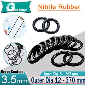 3.5mm Cross Section O-Rings NBR Nitrile Rubber 12mm - 370mm OD Oil Resistant Sea