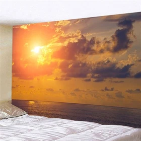 3D Sunrise at Sea Level Wall Hanging Tapestry Bedspread Bedroom Backdrop