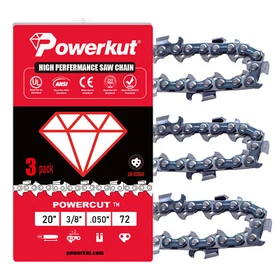 3-pack 20" Chainsaw Chain 3/8&rdquo; .050&rdquo; 72DL For Oregon E72 Stihl 33RS MS310 etc.