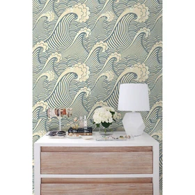 Ocean Sea Waves removable Wallpaper Vintage mural Self Adhesive Peel & Stick