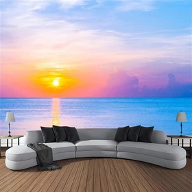 Large Clouds Sea Landscape Sunset Evening Wall Hanging Tapestry Bedroom Backdrop