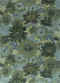 New Color Sea Mist Green/Hunter Green Hand Tufted Wool And Viscose Design Rug