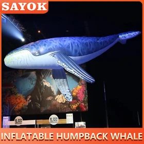Giant Inflatable Humpback Whale For Aquarium Decoration Orca Sea Animal Balloon