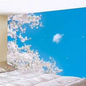 3D Ultra Large Sea View Cosmic Aurora Wall Hanging Tapestry Bedroom Backdrop