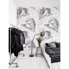 Seashells Renters Nature Pattern Delicate sea design Traditional Wall Mural