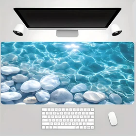 Large Gaming Mouse Pad,artistic Pattern of Sunlight Shining on Sea Water,rubber 