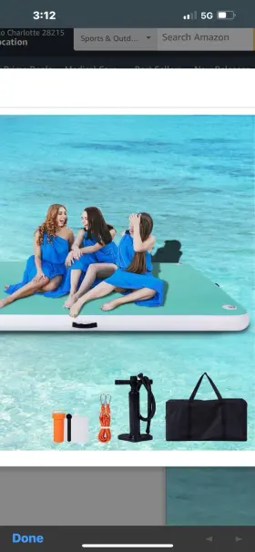 445002758796 ACWYENN Inflatable Floating Dock Lakes Platform