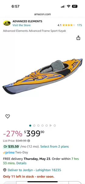 AE1017O ADVANCED ELEMENTS Frame Kayak Sport #2