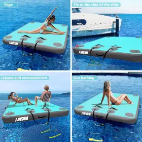 768434225870 AWSUM Inflatable Floating Dock Air Platform #3