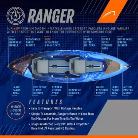 060990372582 BLUEFIN SUP Ranger Scout Inflatable Kayak Person #2