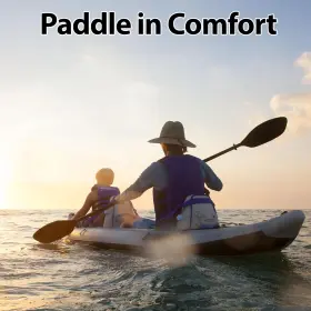 445051850809 BOATS Deluxe Inflatable Kayak Seat Paddling #3