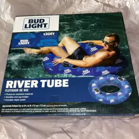 14388 BUD LIGHT Inflatable Swim Tube Cup Holder Pools Rivers