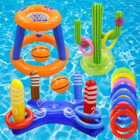 770807338087 GEMLE Pool Toys Games Set Basketball Hoop Water