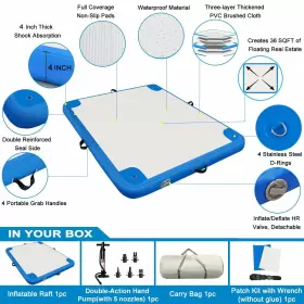 730629999712 GZKYYLEGS Inflatable Floating Dock Mat Water #3