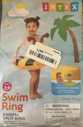 078257311156 INTEX Animal Split Swim Ring Bee