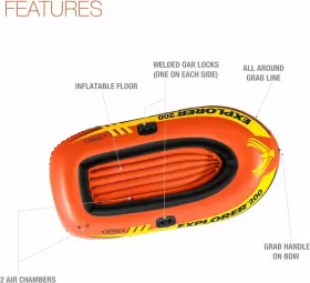 078257583300 INTEX Explorer Inflatable Boat Persons Dual Air #3
