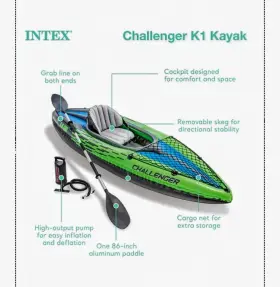 49120000 INTEX Challenger Inflatable Single Person Kayak Set