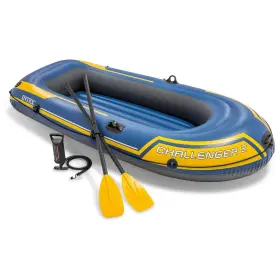 66312EP INTEX Challenger Inflatable Boat Set Pump Oar Locks