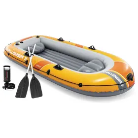 66313EP INTEX Challenger Inflatable Boat Set Pump Oar Locks