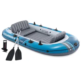 66324EP INTEX Excursion Inflatable Boat Set Oars Pump Rod