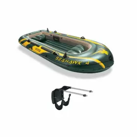 68351EP INTEX Seahawk Inflatable Boat Set Oars Pump Motor