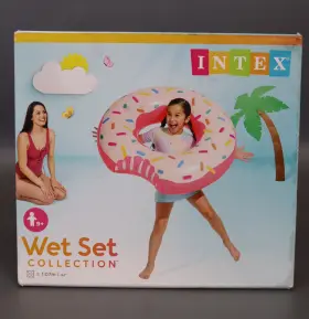 941057407296 INTEX Floating Ring Donut Tube Air Mattress Pool