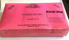 OAQ089 MILLER BEER Inflatable Boat Set Oar Spinnaker