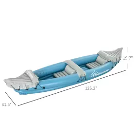 USA31-006V01BU0141 OUTSUNNY Inflatable Kayak Person Fishing #2