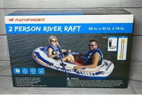 WM134115 PATHFINDER Person River Inflatable Raft Pump Oars