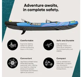 MMG11P104 PELICAN Iescape Inflatable Convertible Kayak Person #3