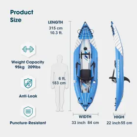 313023648693 PROMARINE Inflatable Kayak Deluxe Oar Blow Up #2