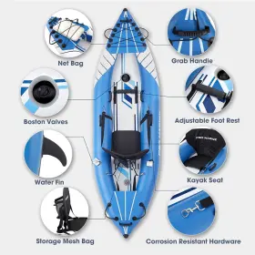 313023648693 PROMARINE Inflatable Kayak Deluxe Oar Blow Up #3