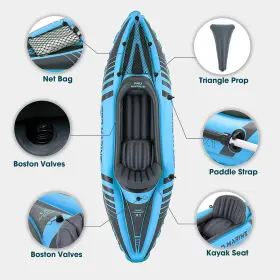 445020284277 PROMARINE Person Inflatable Kayak Set Blow Up #3