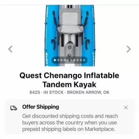 66776 QUEST Chenango Inflatable Tandem Kayak