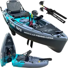 860010067727 REEL YAKS Raptor Modular Fishing Kayak Cyan