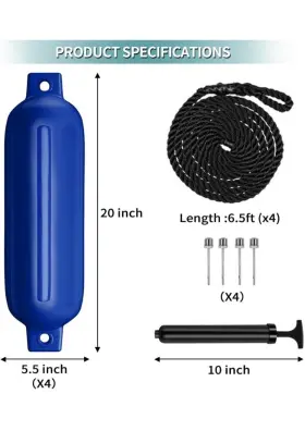 BFS001-JTU-BLK SAILORTENX Boat Fenders Inflatable Marine #2