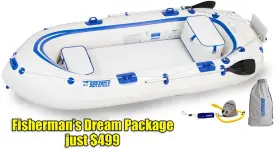 LESC4098D222 SEA EAGLE Inflatable Boat Fishermans Dream Frees