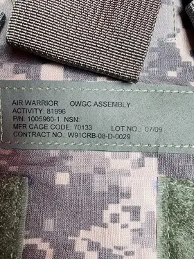 1005960-1 US ARMY AVIATION AND MISSILE Body Raft Air Warrior #3