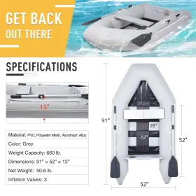 719868681060 VIRIBUS Inflatable Boat Dinghy Tender Pontoon #3