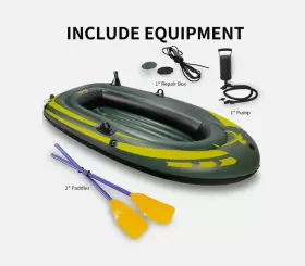 GREEN-1-2 YOCALO Inflatable Boat Kayak Fishing Kids Raft Oars #2