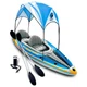 Sunlite Sports 2 Person Inflatable Kayak with Sunshade Canopy, Air Pump