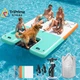 MoKo Inflatable Floating Dock, 8&times;6ft Air Dock 8&times;6 ft, Mint Green + Orange
