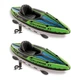 Intex Challenger K1 Inflatable Kayak with Oars and Pump Green/Blue 2Pack