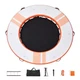 Orange Inflatable Floating Island 8ft, Elastic Mesh, 4-Step Rope Ladder