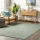 Rug Jute Square Sea Green Carpet Natural Hand Braided Farmhouse Modern Rustic