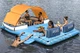 Tropical Tahiti Large Inflatable Party Island Float Lake Raft w Sun Canopy Shade