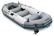 Intex Mariner 4 Person Inflatable Boat Set with Aluminum Oars and Pump